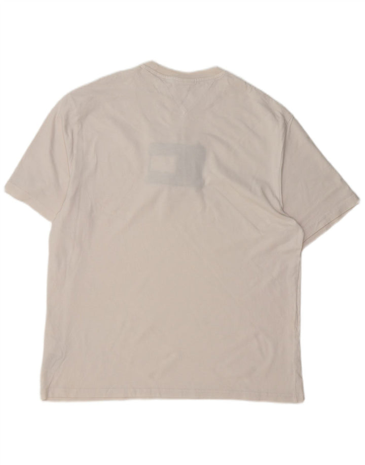 TOMMY HILFIGER Mens Graphic T-Shirt Top Small White Cotton
