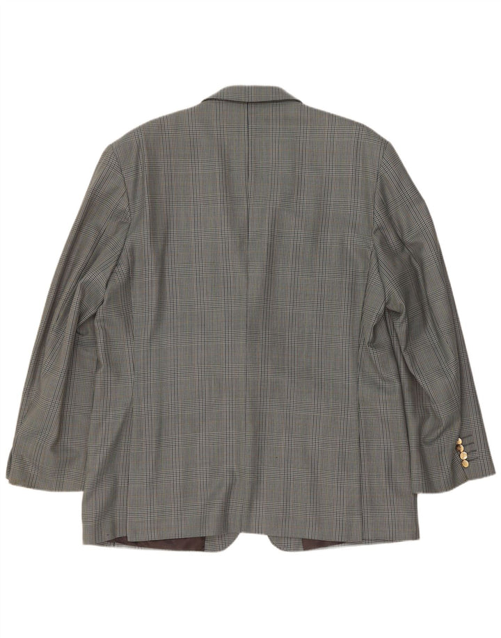 Burberrys Mens 2 Button Blazer Jacket UK 40 Large Grey Houndstooth Wool