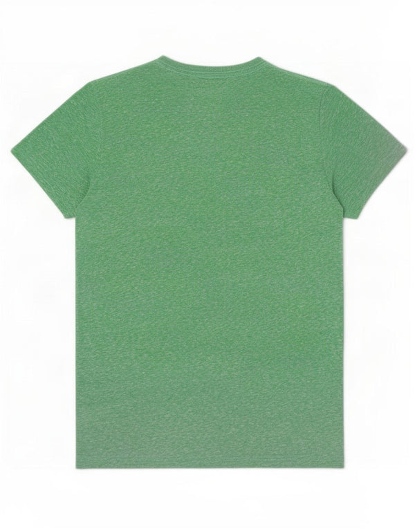 Superdry Mens Graphic T-Shirt Top Medium Green Flecked Cotton