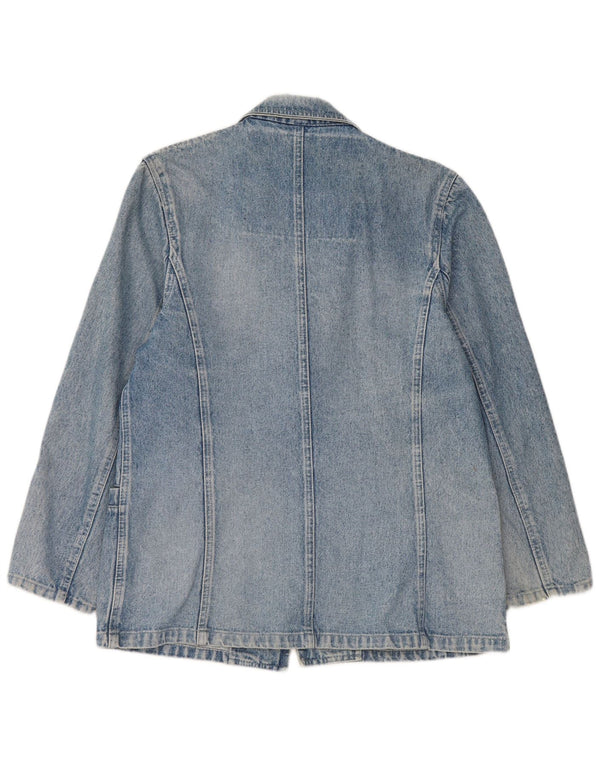 Bianca Maria Caselli Womens 1 Button Denim Blazer Jacket UK 14 Medium Blue