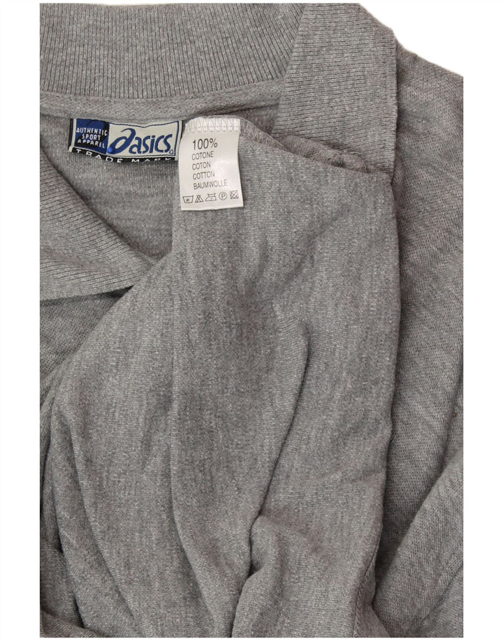 ASICS Mens Polo Shirt Large Grey Flecked Cotton
