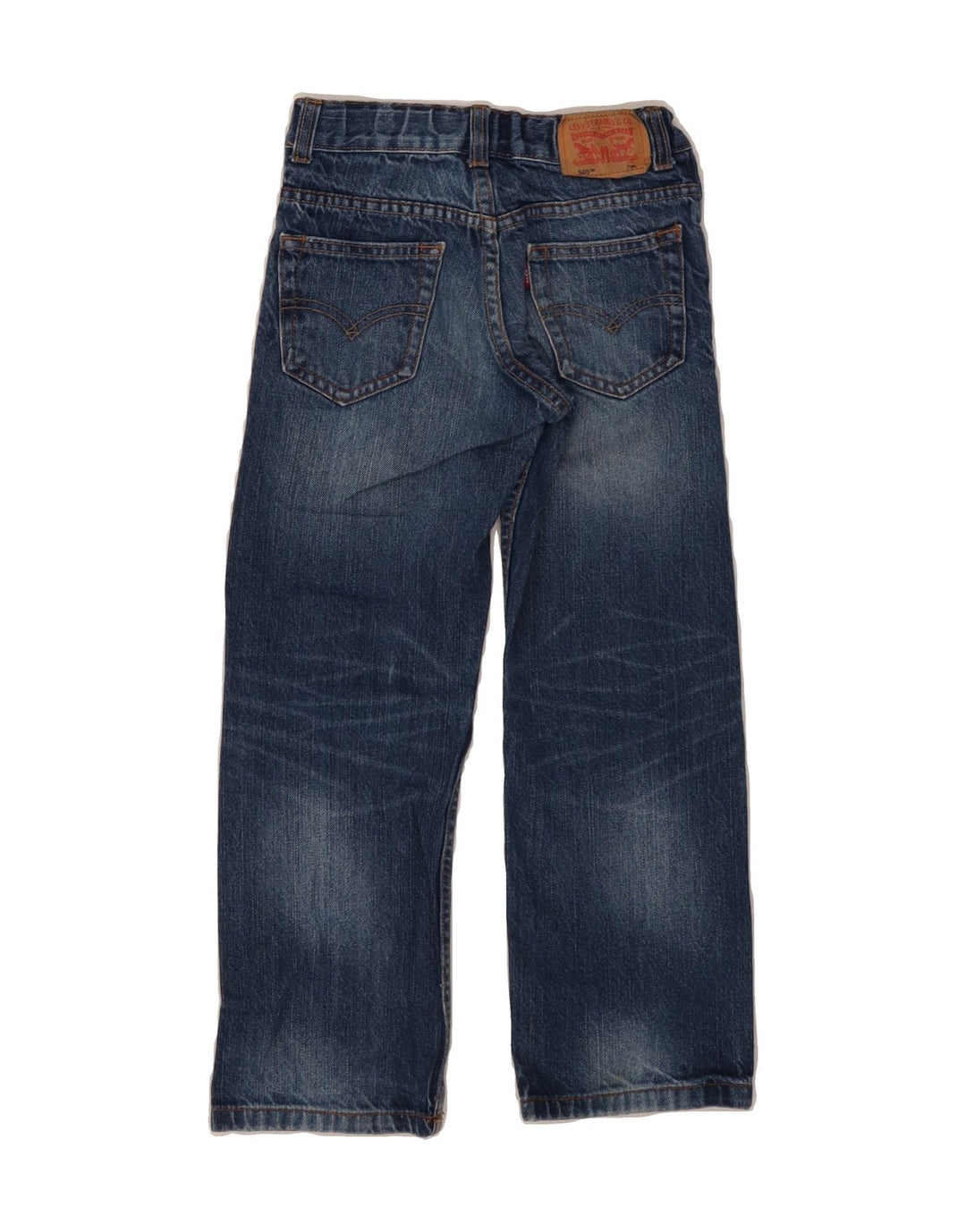 LEVI'S Boys 505 Straight Jeans 6-7 Years W22 L21 Blue Cotton Vintage Levi's and Second-Hand Levi's from Messina Hembry 