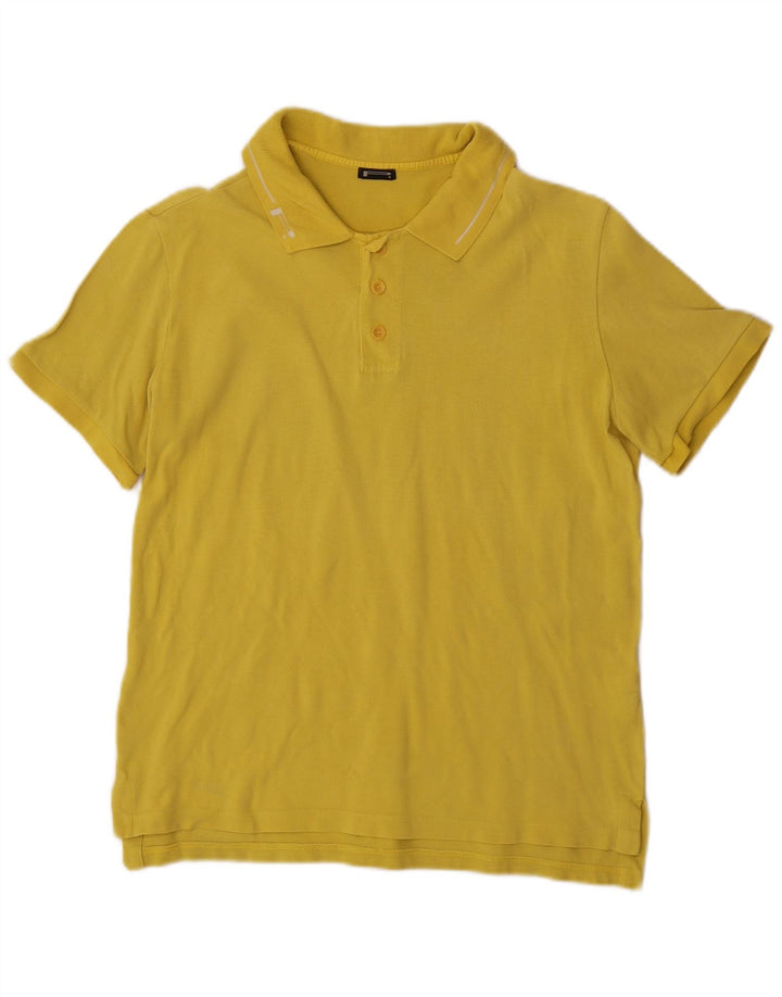 Pirelli Mens Polo Shirt Medium Yellow Cotton