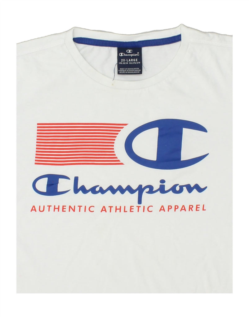 CHAMPION Boys Graphic T-Shirt Top 15-16 Years 2XL Blue Cotton | Vintage Champion | Thrift | Second-Hand Champion | Used Clothing | Messina Hembry 