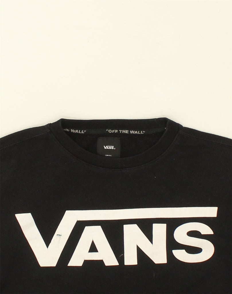 VANS Mens Graphic Sweatshirt Jumper Small Black Cotton | Vintage Vans | Thrift | Second-Hand Vans | Used Clothing | Messina Hembry 