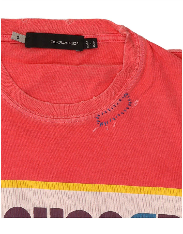 Dsquared2 Mens Graphic T-Shirt Top Small Pink