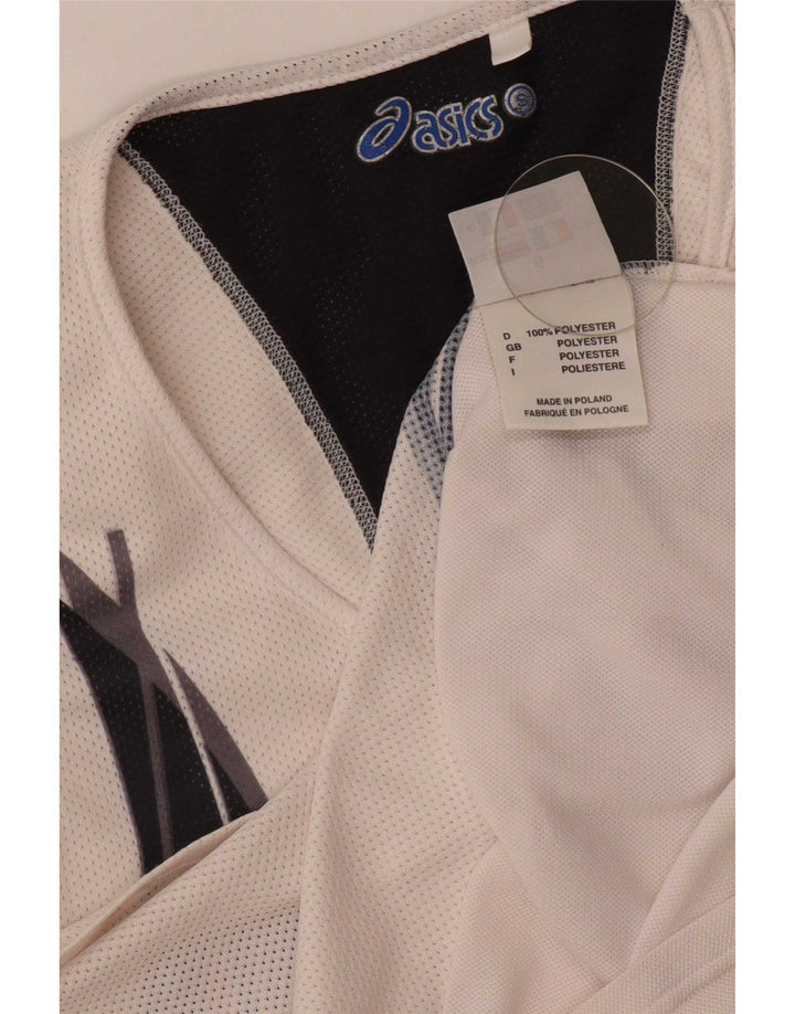 Asics Womens Graphic Vest Top UK 10 Small White Polyester