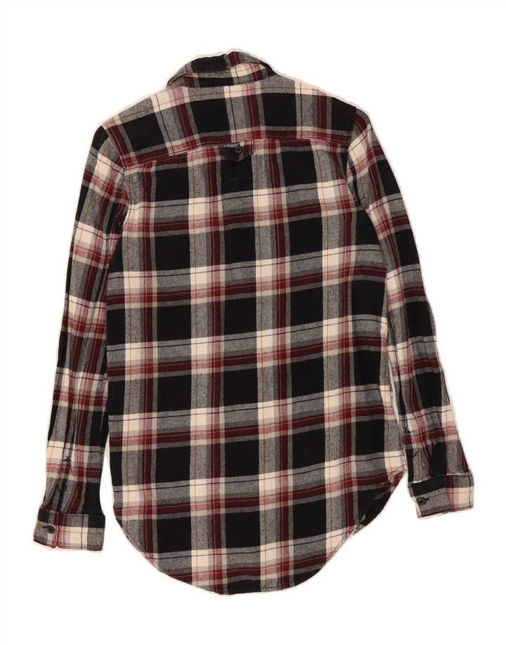 VANS Womens Flannel Shirt UK 6 XS Black Check Cotton Vintage Vans and Second-Hand Vans from Messina Hembry 