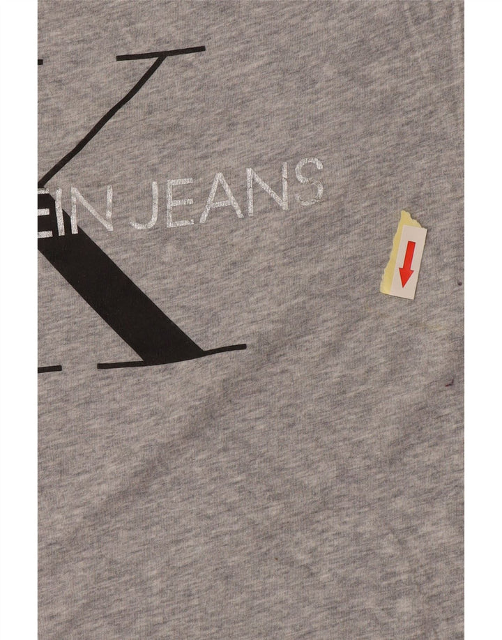 Calvin Klein Womens Graphic T-Shirt Top UK 18 XL Grey Cotton