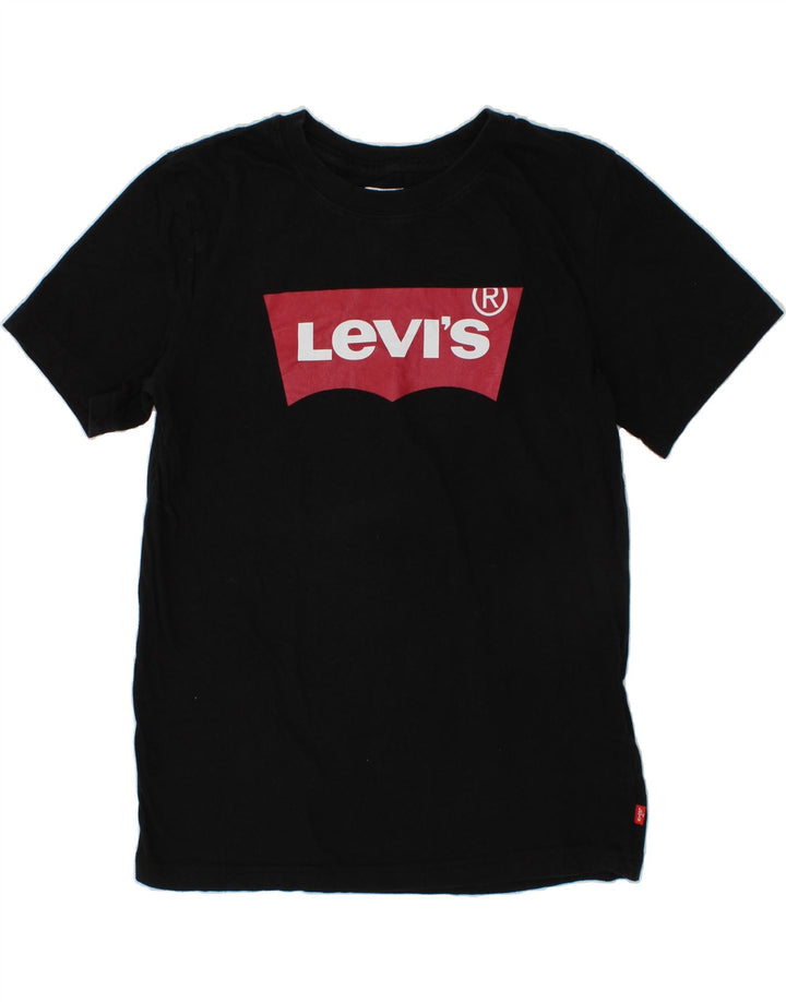 LEVI'S Boys Graphic T-Shirt Top 13-14 Years Black Cotton Vintage Levi's and Second-Hand Levi's from Messina Hembry 