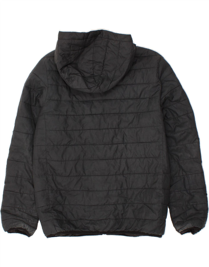 QUIKSILVER Womens Hooded Padded Jacket UK 16 Large Black Polyester Vintage Quiksilver and Second-Hand Quiksilver from Messina Hembry 