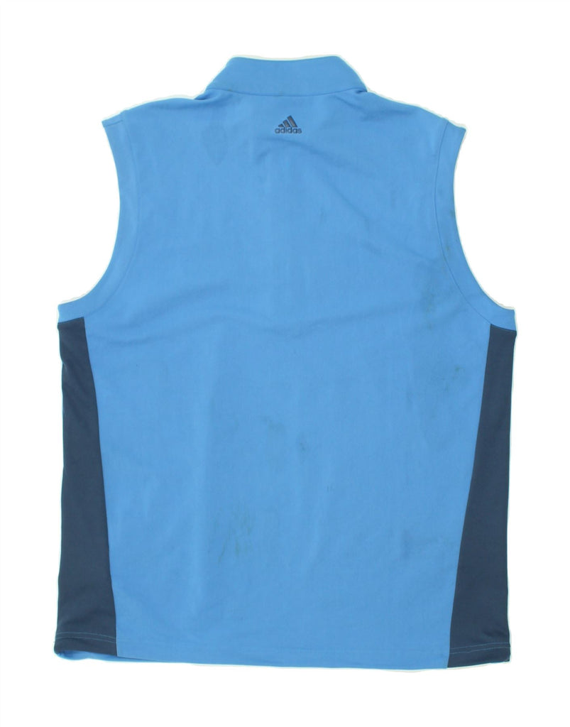 ADIDAS Mens Vest Top Medium Blue Colourblock Polyester | Vintage Adidas | Thrift | Second-Hand Adidas | Used Clothing | Messina Hembry 