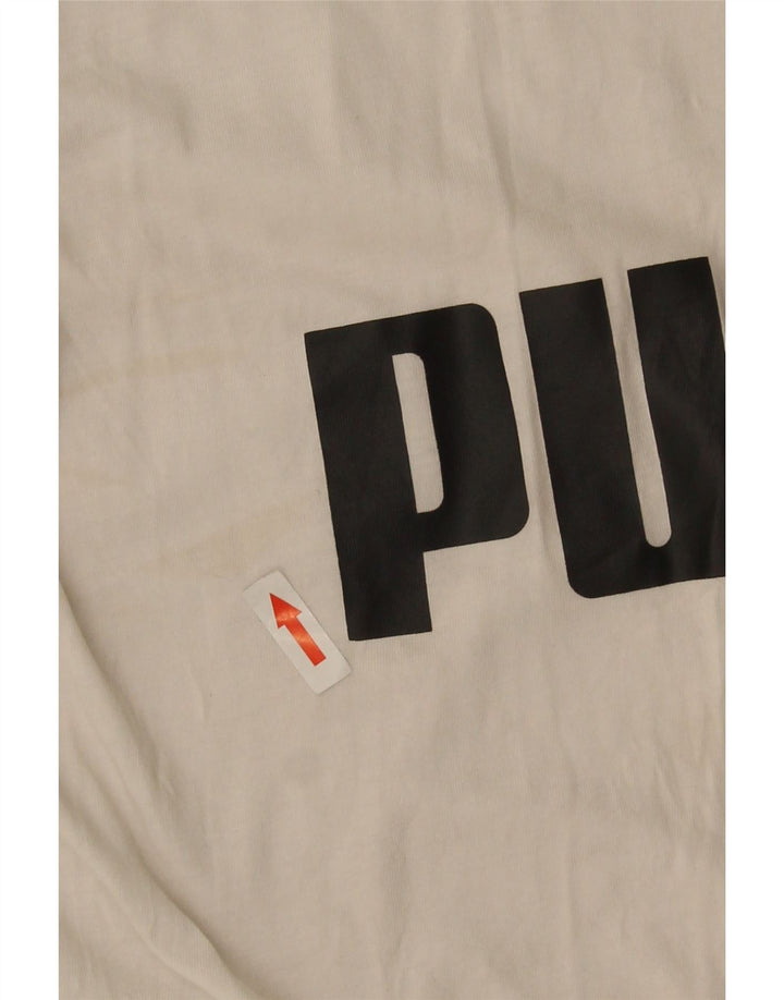 Puma Mens Graphic T-Shirt Top Large White Cotton