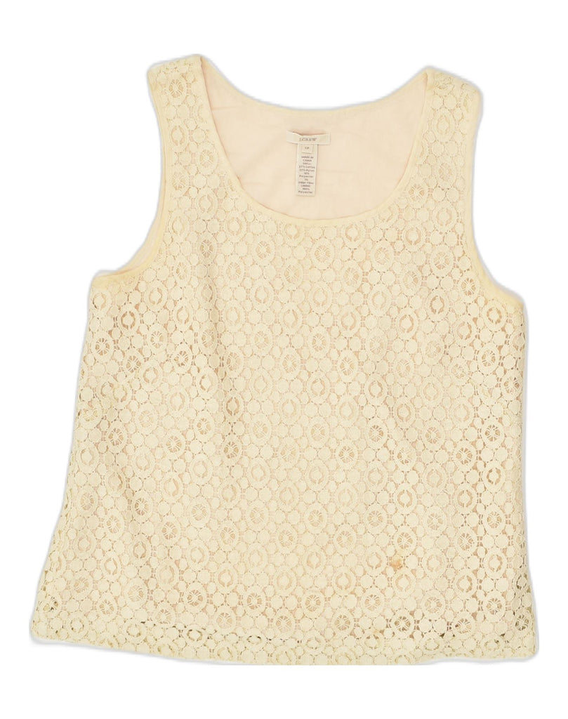 J. CREW Womens Sleeveless Blouse Top US 6 Medium Beige Cotton | Vintage J. Crew | Thrift | Second-Hand J. Crew | Used Clothing | Messina Hembry 