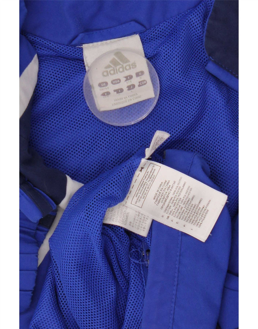 Adidas Mens Graphic Tracksuit Top Jacket UK 38/40 Medium Blue Colourblock