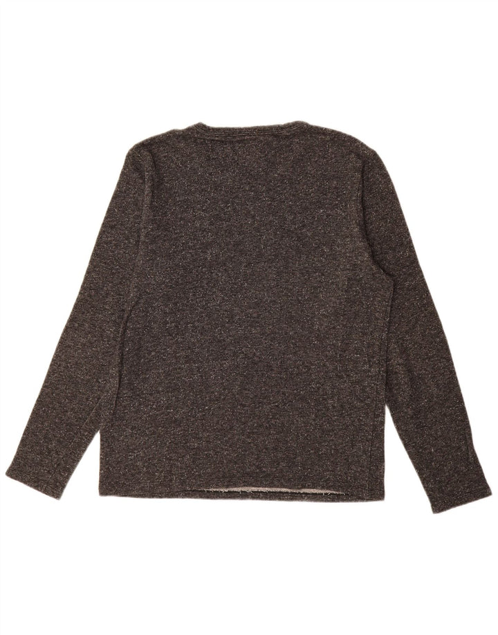 Vintage Mens Top Long Sleeve Large Grey Cotton