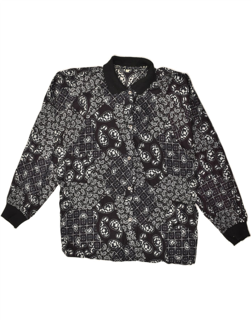 VINTAGE Womens Shirt UK 16 Large Black Paisley | Vintage Vintage | Thrift | Second-Hand Vintage | Used Clothing | Messina Hembry 