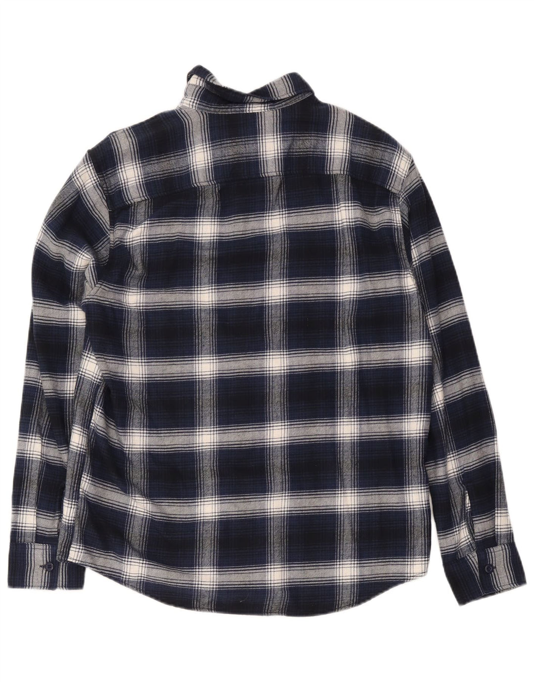 American Eagle Mens Flannel Shirt Medium Navy Blue Check Cotton