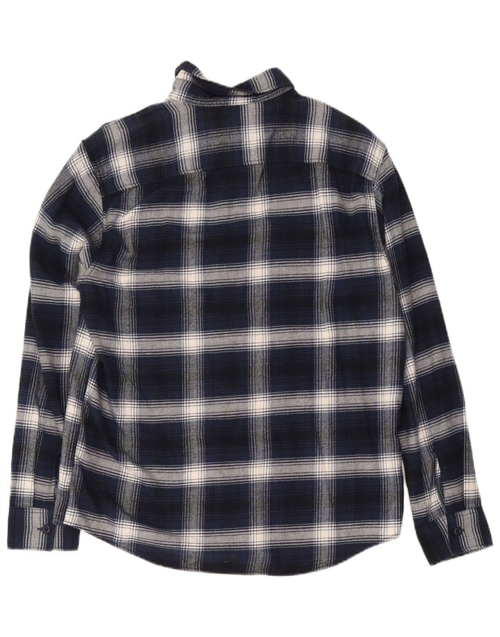 American Eagle Mens Flannel Shirt Medium Navy Blue Check Cotton