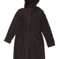 Topshop Womens Hooded Overcoat UK 12 Medium Grey Flecked Wool