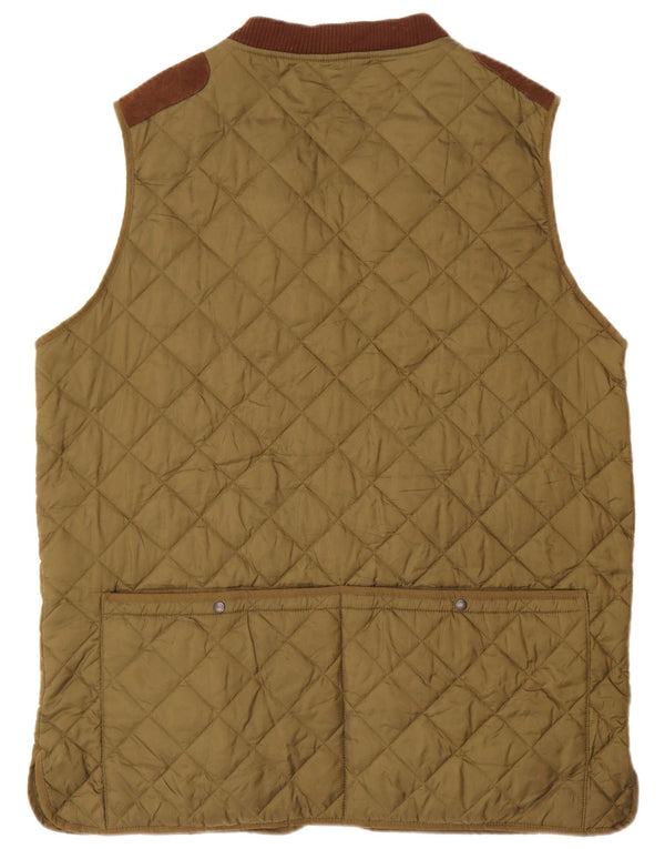 Barbour Mens Quilted Gilet UK 42 XL Khaki Colourblock Polyamide