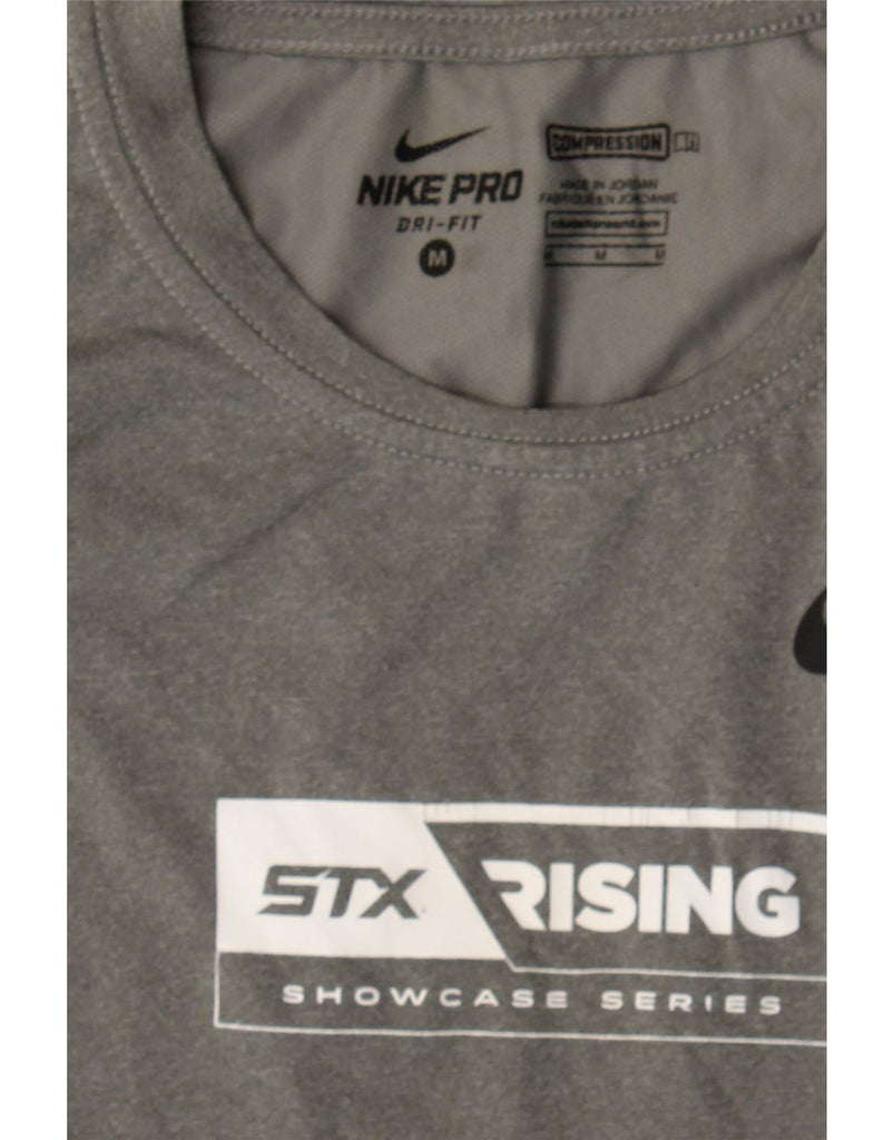 NIKE Mens Dri Fit Graphic T-Shirt Top Medium Grey Polyester Vintage Nike and Second-Hand Nike from Messina Hembry 