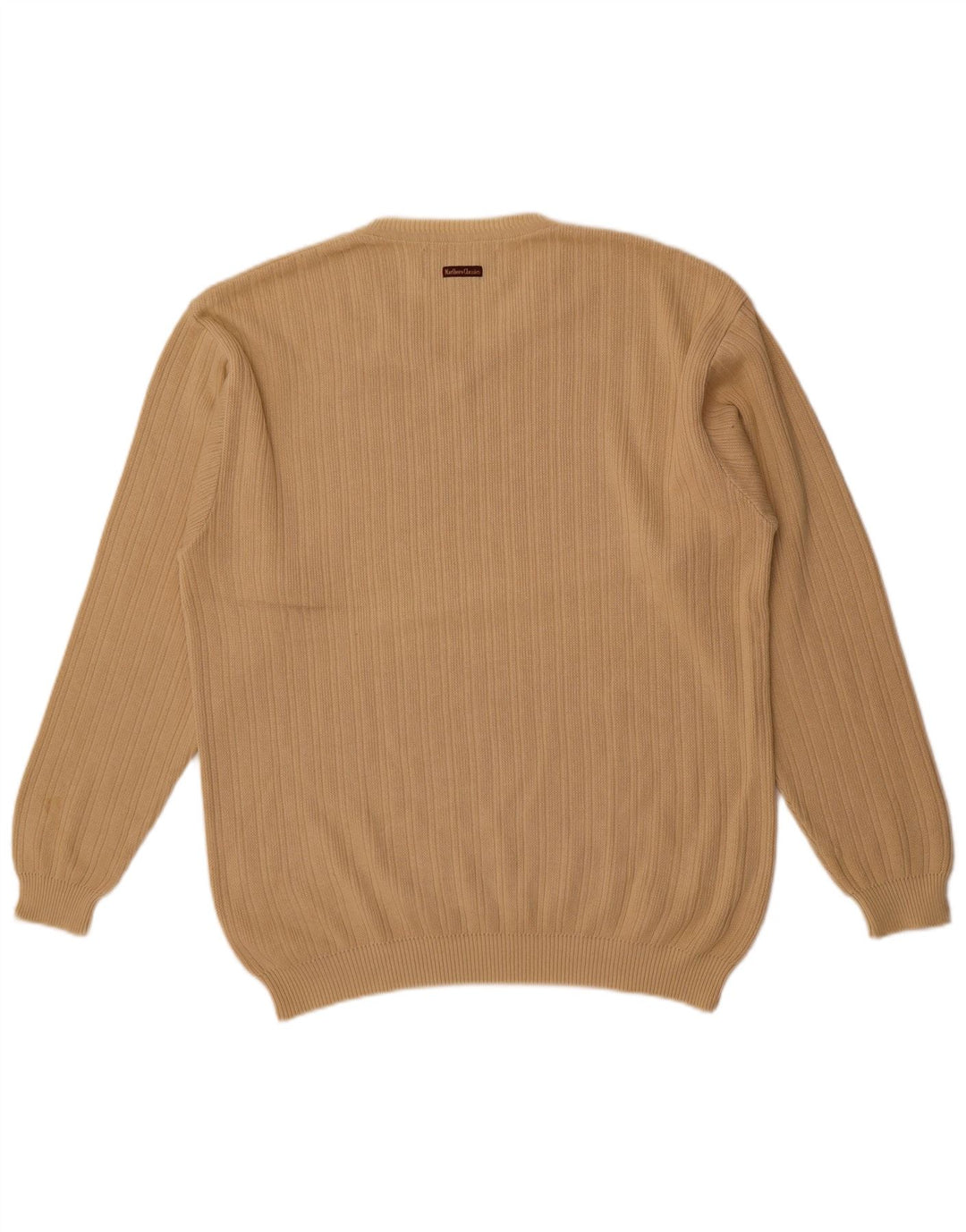 Marlboro Classics Mens V-Neck Jumper Sweater XL Beige Cotton