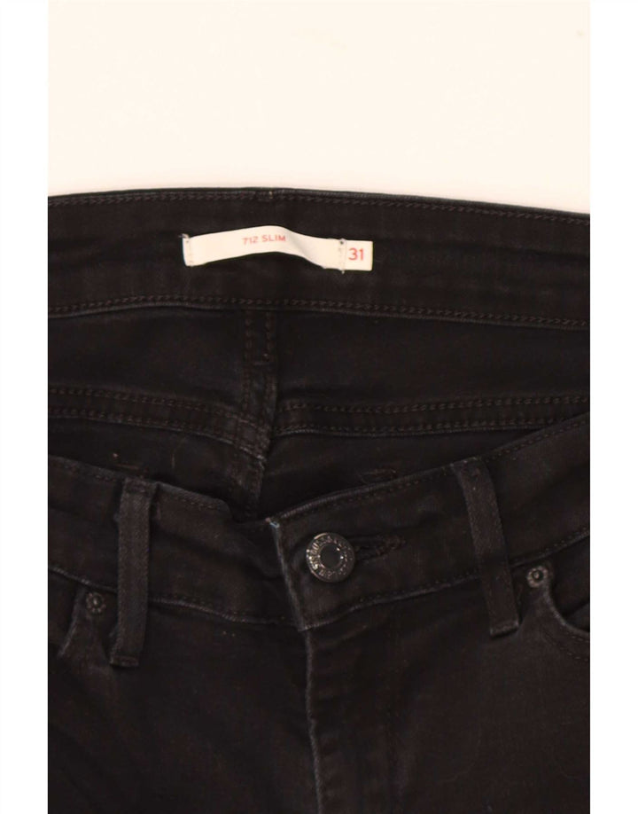 Levi's Womens 712 Slim Jeans W31 L30 Black Cotton