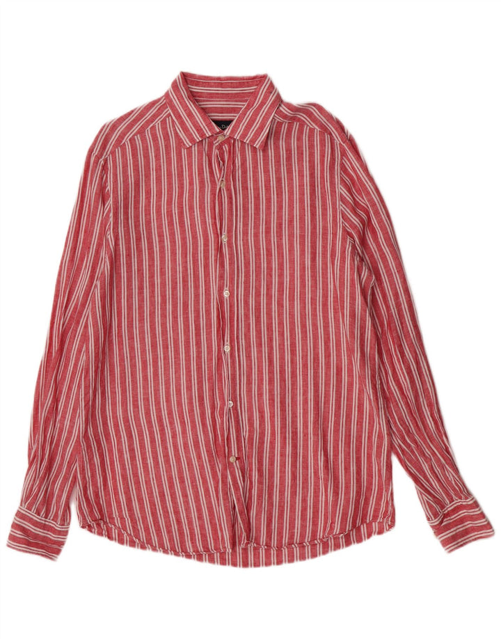 Massimo Dutti Mens Shirt Large Red Striped