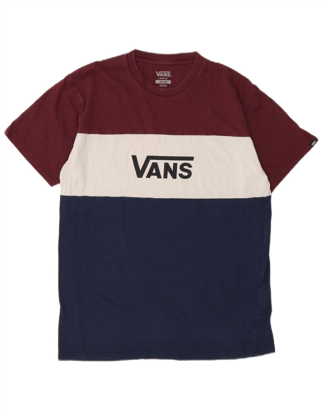 VANS Mens Graphic T-Shirt Top Medium Multicoloured Colourblock Cotton