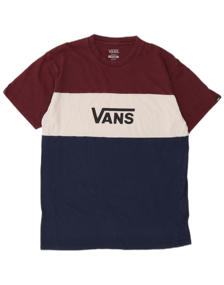 VANS Mens Graphic T-Shirt Top Medium Multicoloured Colourblock Cotton