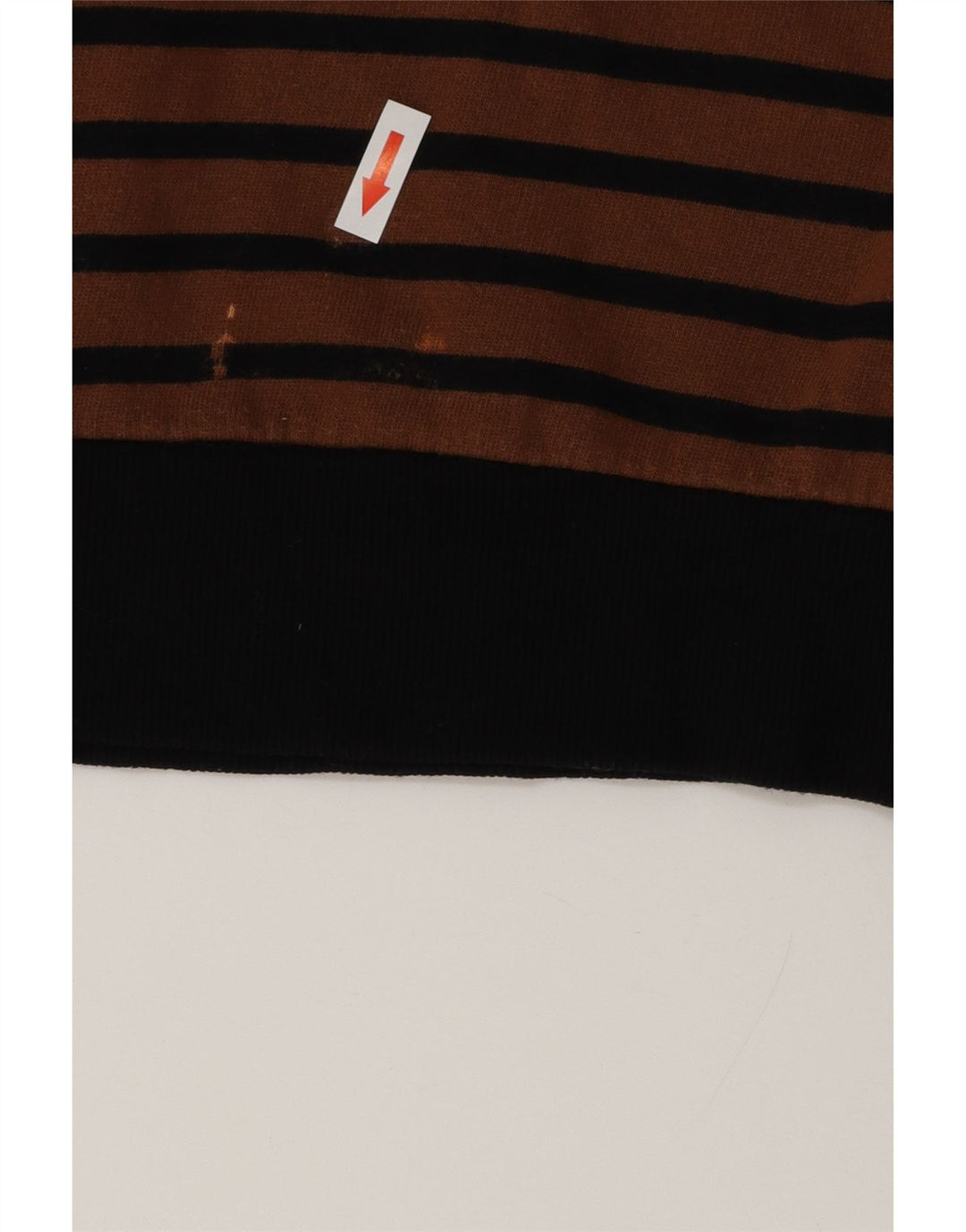 ZARA Womens Graphic Sweatshirt Jumper UK 14 Medium Brown Striped Cotton