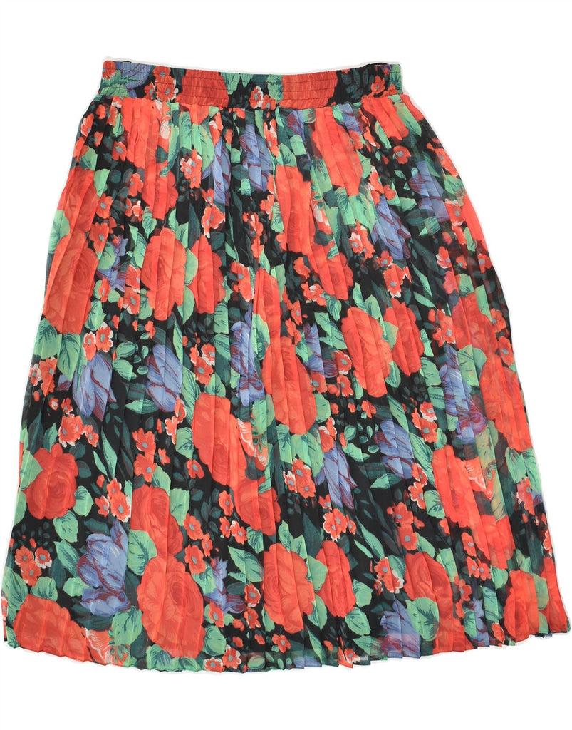 VINTAGE Womens Pleated Skirt W30 Medium Multicoloured Floral | Vintage Vintage | Thrift | Second-Hand Vintage | Used Clothing | Messina Hembry 