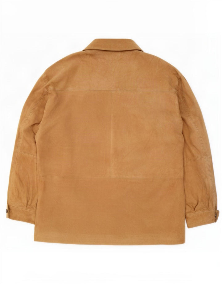 Simonetta Womens Suede Jacket UK 14 Medium Beige Leather