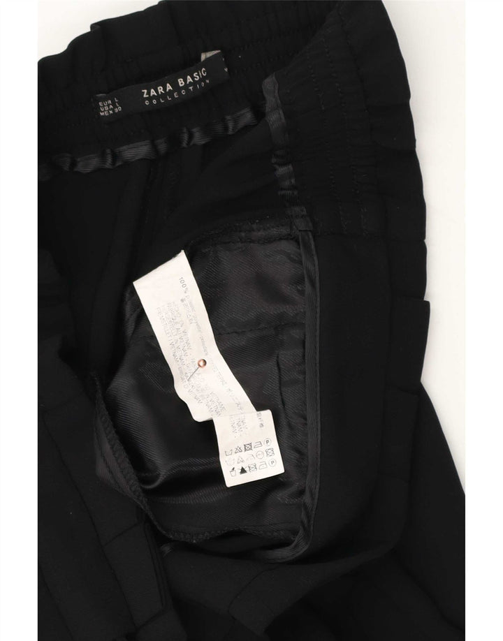 Zara Womens Pegged Capri Trousers Large W30 L22 Black Polyester