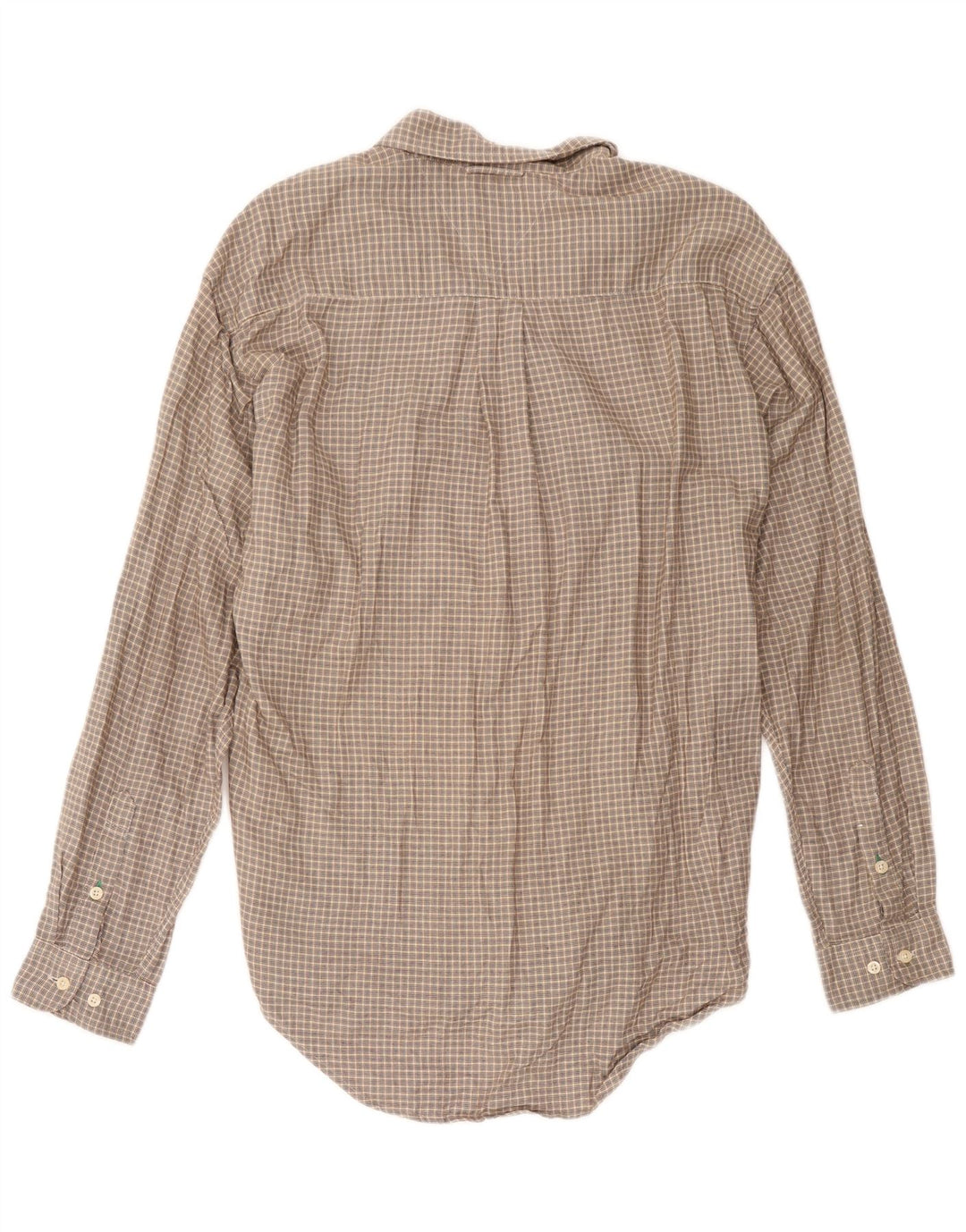 Tommy Hilfiger Mens Shirt Medium Brown Check Cotton