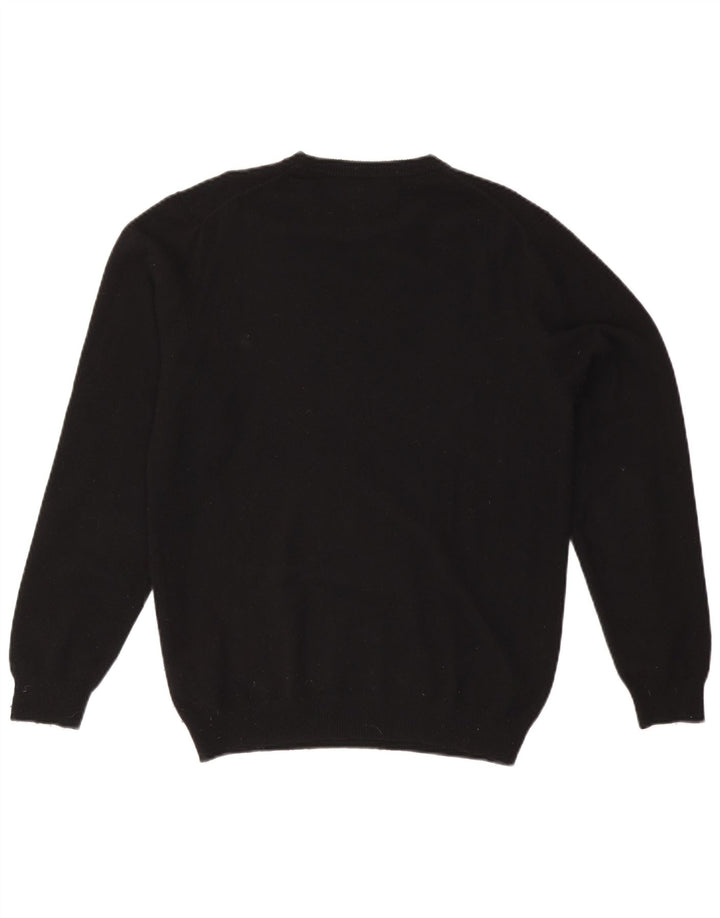 Zara Mens Crew Neck Jumper Sweater Large Black Cashmere