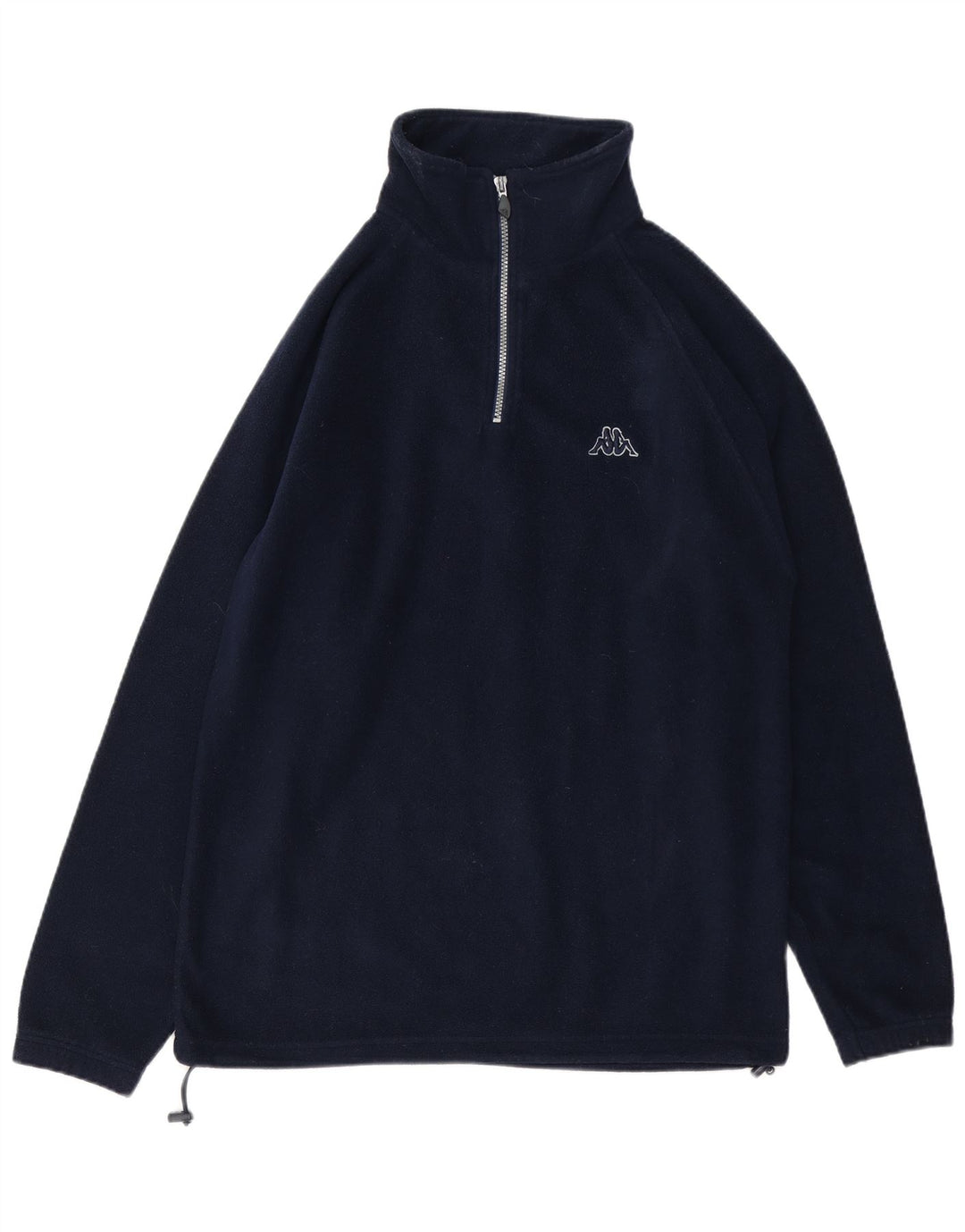 KAPPA Mens Zip Neck Fleece Jumper Medium Navy Blue