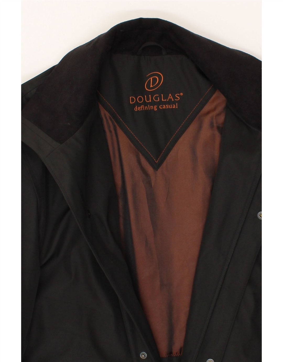 DOUGLAS Mens Windbreaker Jacket UK 38 Medium Black Polyester Vintage Douglas and Second-Hand Douglas from Messina Hembry 