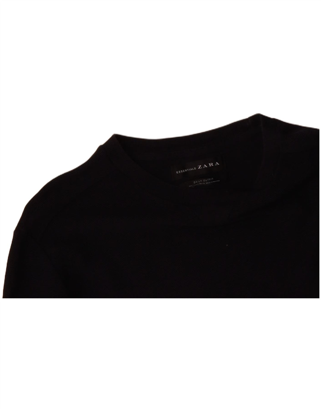 ZARA Mens Sweatshirt Jumper Small Black Cotton