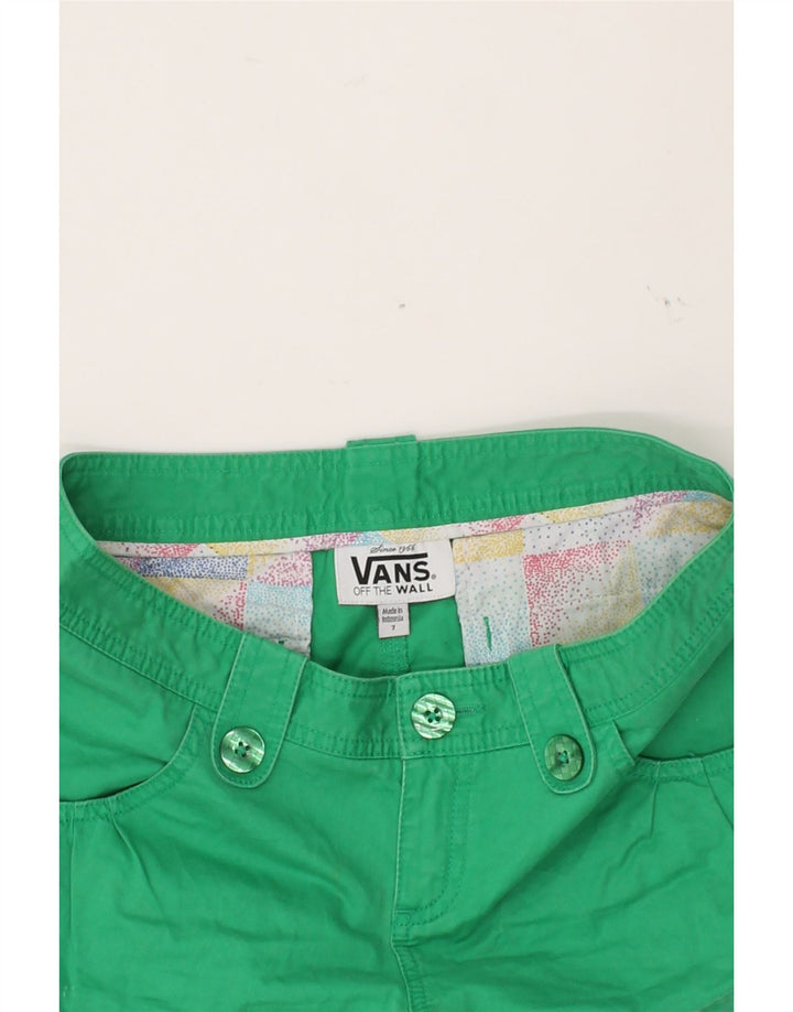 VANS Womens Casual Shorts US 7 Medium W30 Green Vintage Vans and Second-Hand Vans from Messina Hembry 