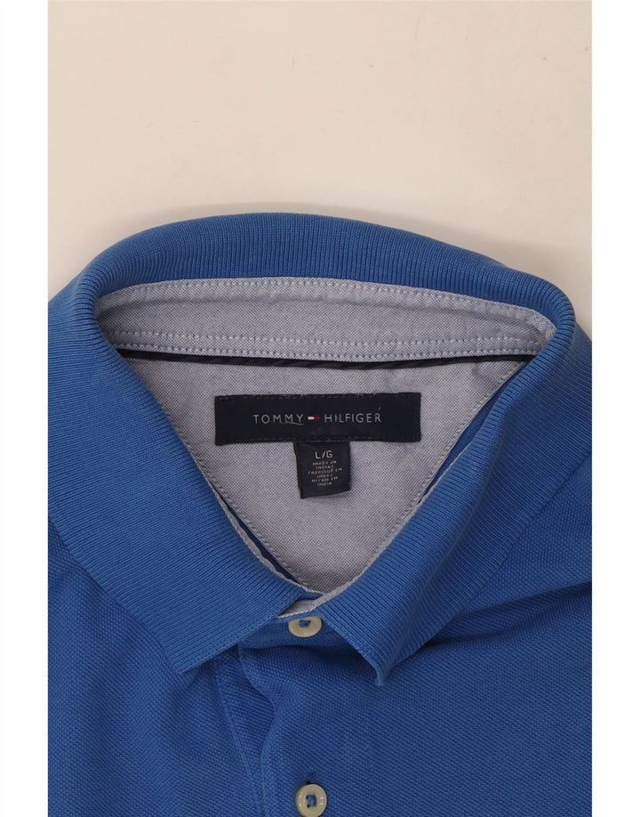 Tommy Hilfiger Mens Polo Shirt Large Blue Cotton