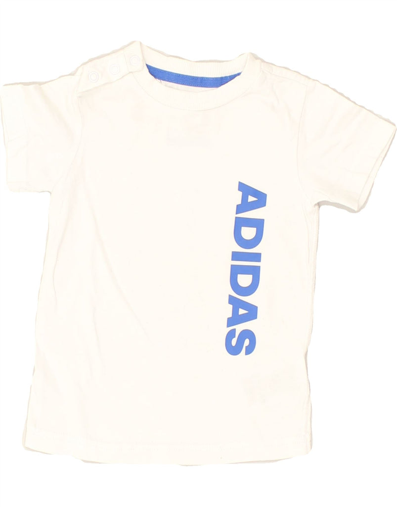 ADIDAS Baby Boys Graphic T-Shirt Top 9-12 Months White Cotton | Vintage Adidas | Thrift | Second-Hand Adidas | Used Clothing | Messina Hembry 