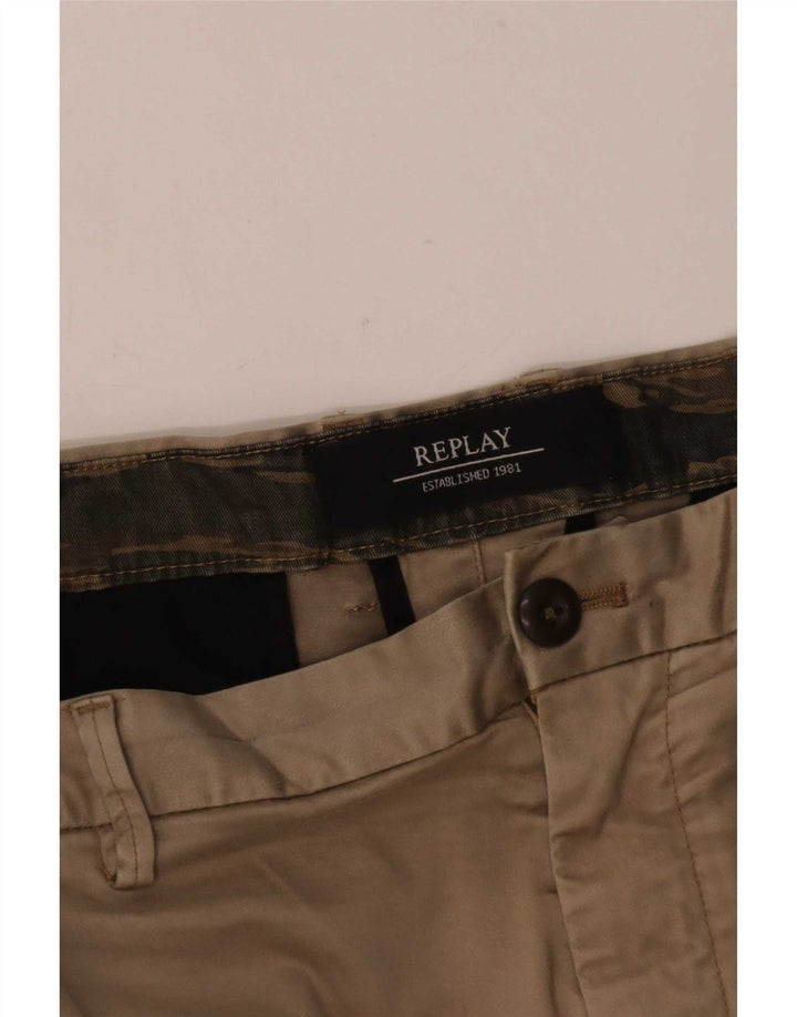 Replay Mens Chino Shorts Large W36 Beige