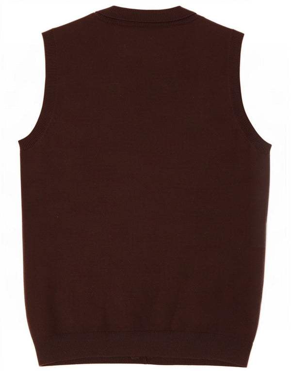 Zara Womens Vest Tank Top UK 12 Medium Brown Cotton