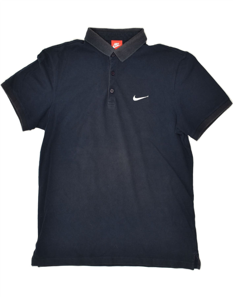 NIKE Mens Polo Shirt 2XL Navy Blue Cotton | Vintage Nike | Thrift | Second-Hand Nike | Used Clothing | Messina Hembry 