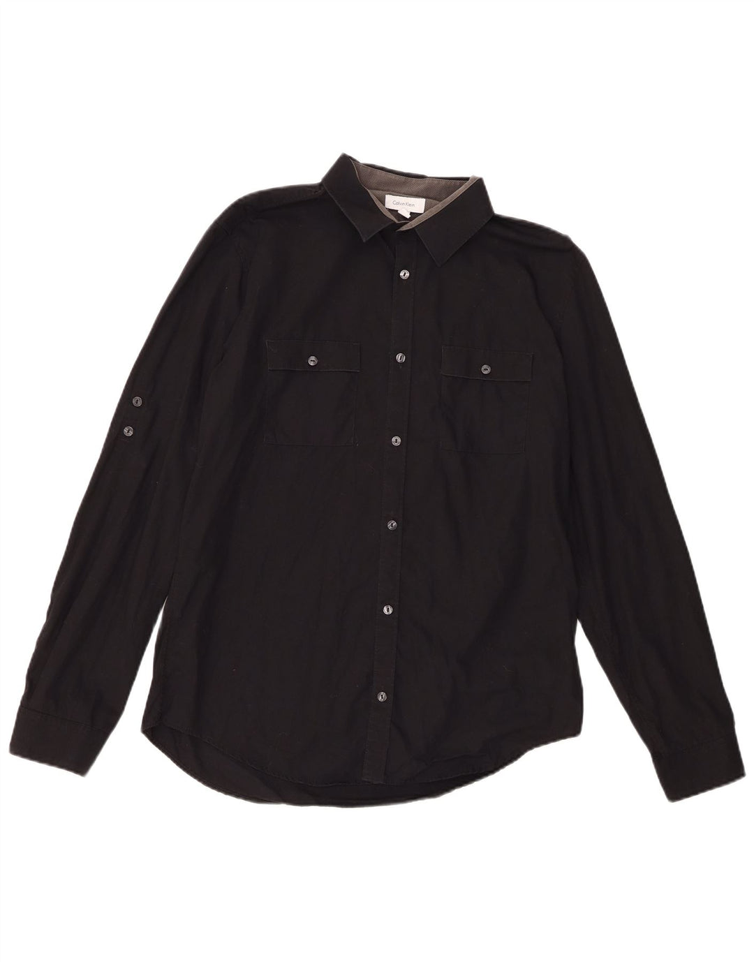 Calvin Klein Mens Shirt Medium Black Cotton