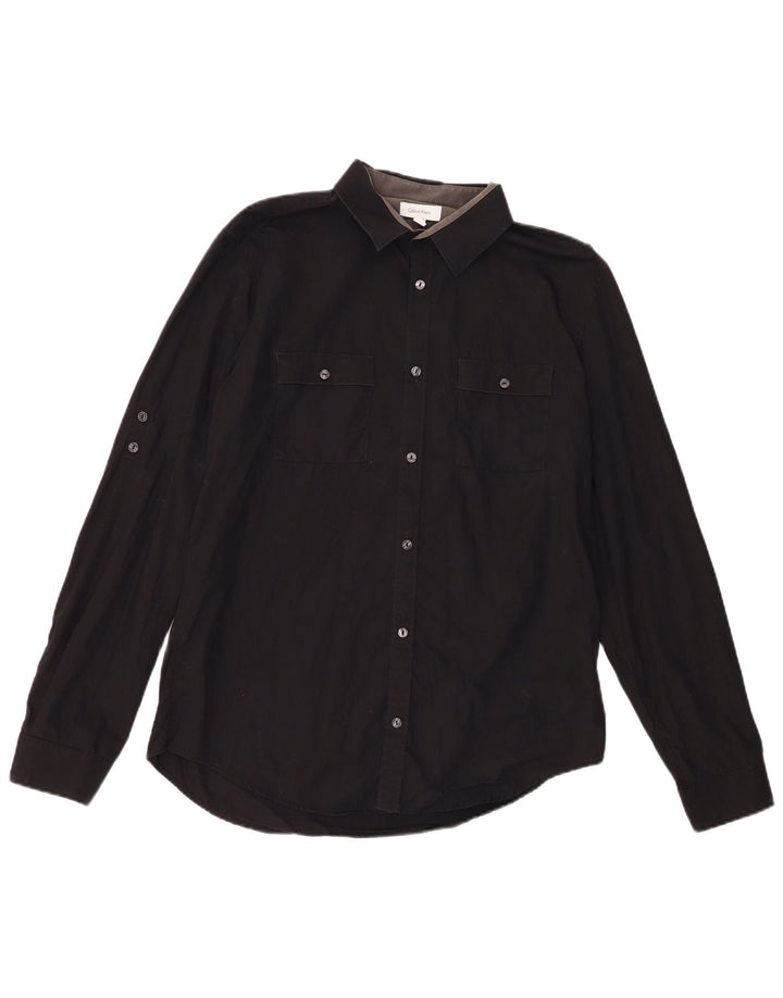 Calvin Klein Mens Shirt Medium Black Cotton