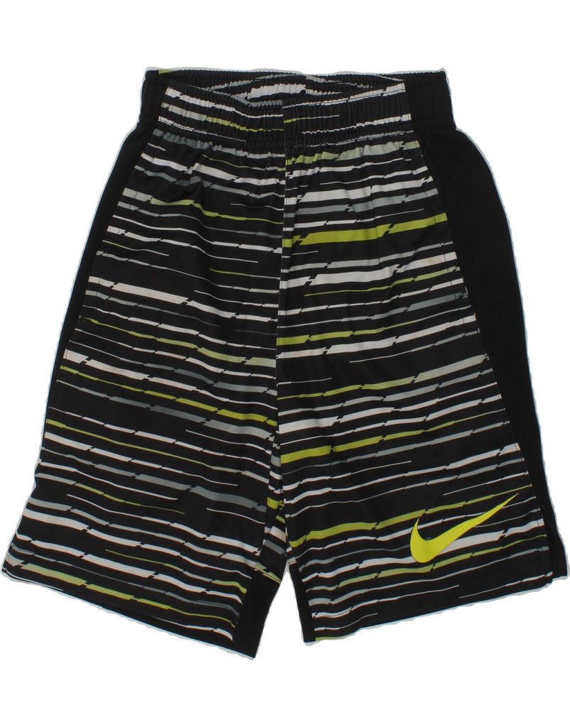 NIKE Boys Dri Fit Sport Shorts 5-6 Years Small Black Striped Polyester | Vintage Nike | Thrift | Second-Hand Nike | Used Clothing | Messina Hembry 