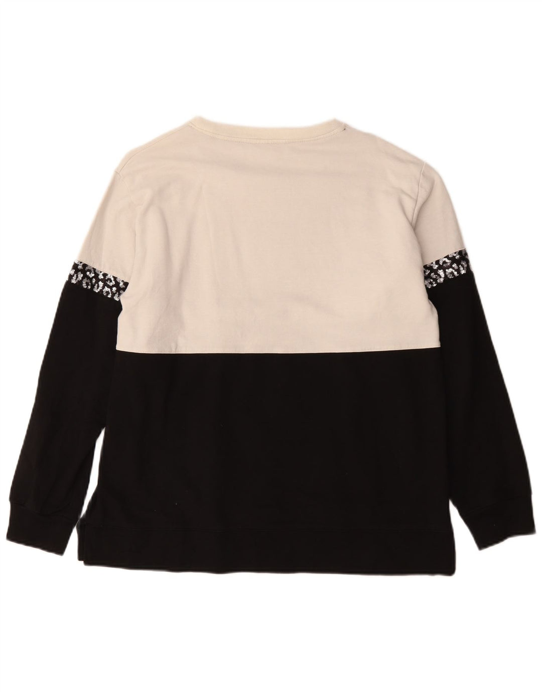 Freddy Womens Graphic Sweatshirt Jumper UK 14 Large Black Colourblock